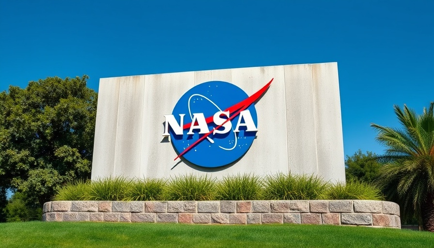 NASA Johnson Space Center sign under blue sky