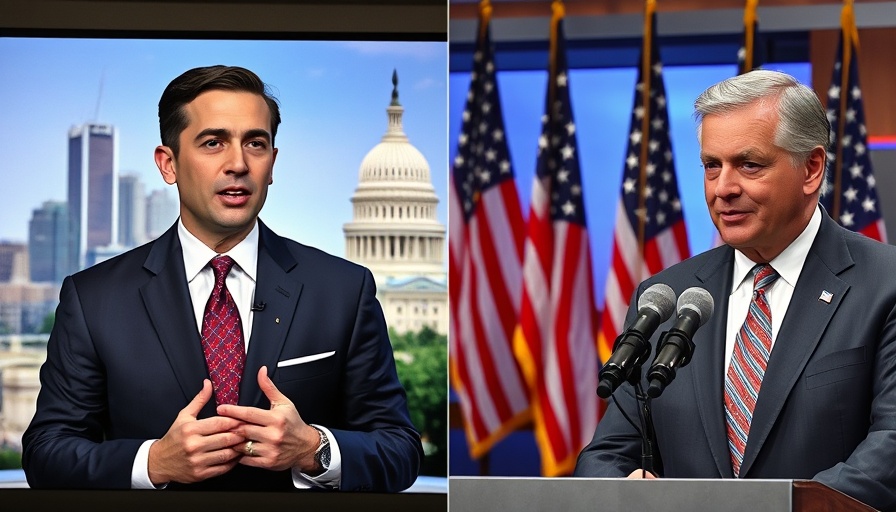 Dynamic news scene depicting two men discussing MSNBC correction news.