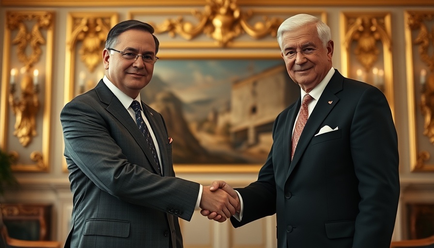 US Middle East Policy discussion with two leaders shaking hands in a formal setting.