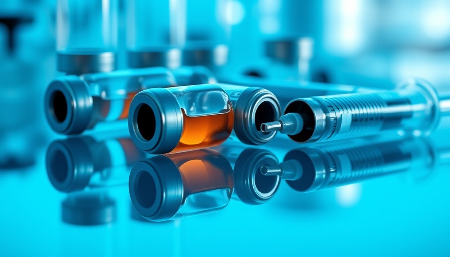 Vaccine testing protocols visual, syringes and vials.