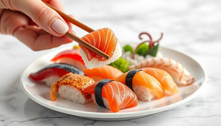 Delicious sushi assortment in Bishop Arts restaurant.