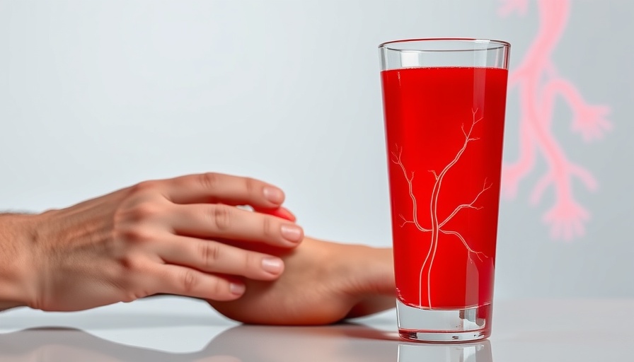 Natural drink boosting blood flow with blood flow concept.