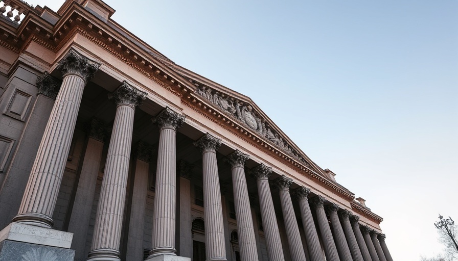 Imposing government building with grand columns, USDA farm loans review DOGE.