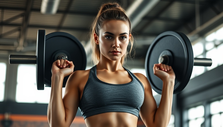 Athletic woman lifting barbell in progressive overload training.