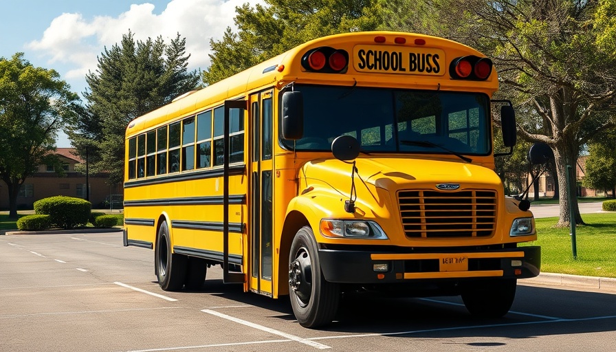 School bus parked ready for Lewisville ISD bus driver jobs.