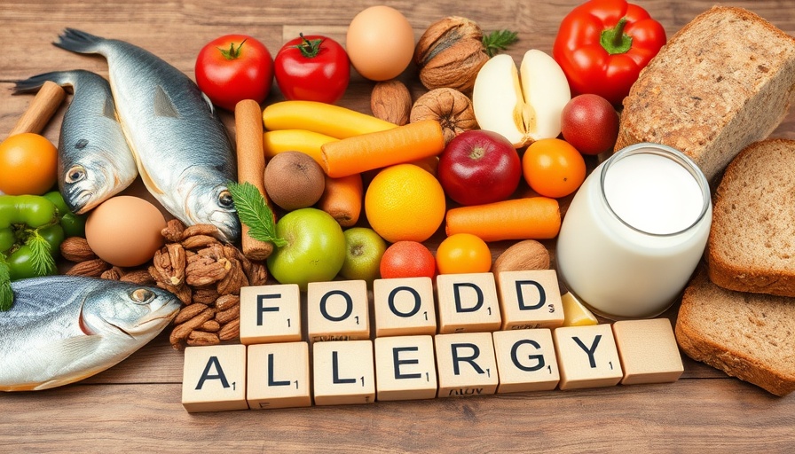 Assortment of allergy-causing foods for food allergy testing.