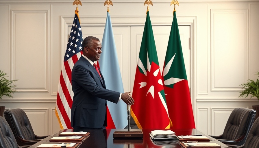 U.S.-Kenya diplomatic relations - handshake with flags in background.