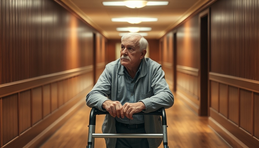 Elderly man in a hallway illustrating Texas elevators legislation.