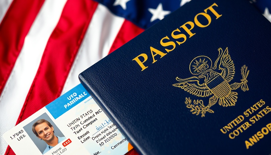Real ID enforcement in North Texas air travel, passport and driver's license on flag.