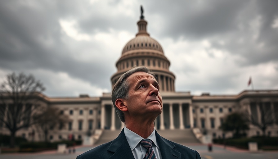 Big beautiful bill context with US Capitol backdrop, dignified person.