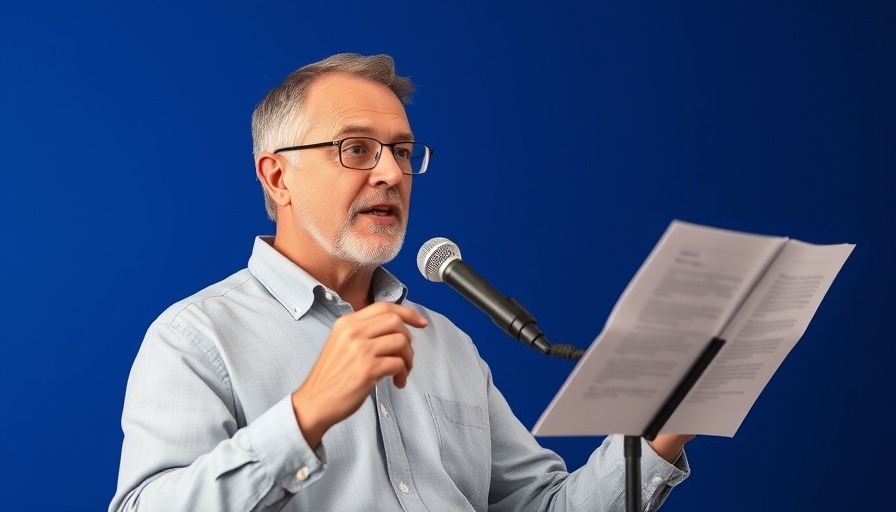 Middle-aged man discussing 'Warning Signs in Your Feet', studio setting, focused expression.
