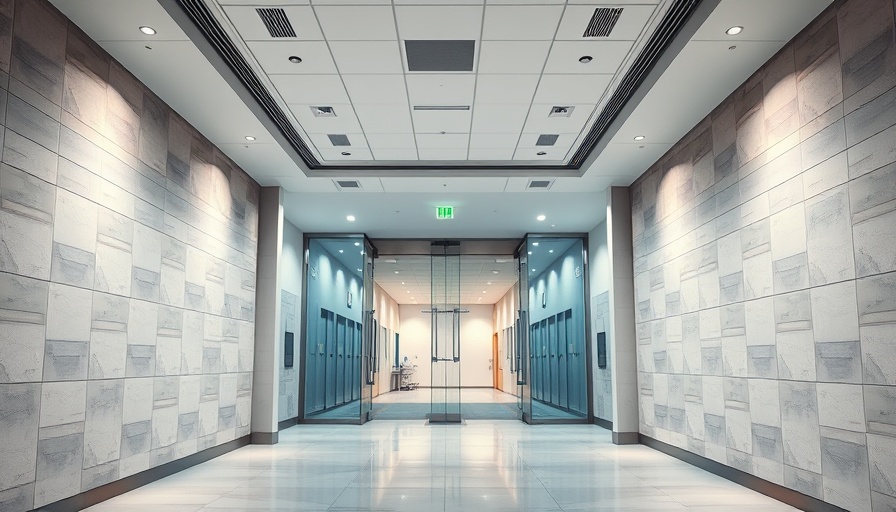 Modern orthopedic care clinic in Fort Worth interior with geometric tiles.