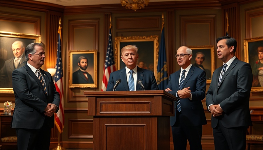 Professionals discussing film production tariffs at a podium.