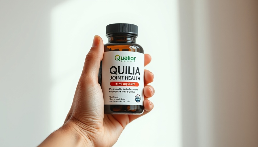 Qualia Joint Health supplement bottle held, promoting joint health.