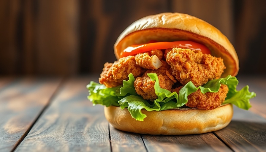 Clutch City Cluckers Frisco fried chicken sandwich with crispy lettuce.