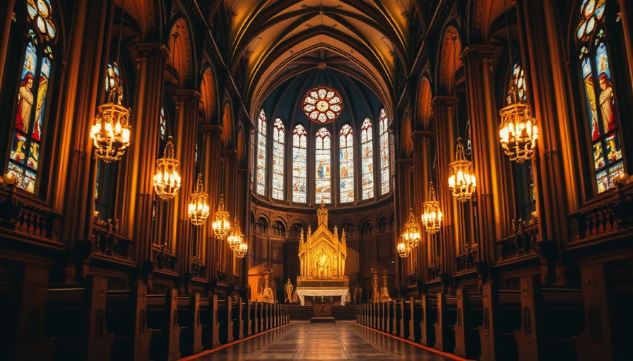Grand cathedral interior during Pope Leo XIV election