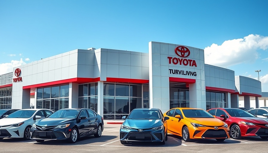 Toyota dealership highlighting profit challenges due to tariffs.