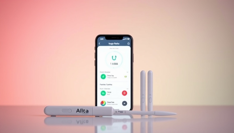 Modern at-home cervical cancer screening kit with smartphone results.