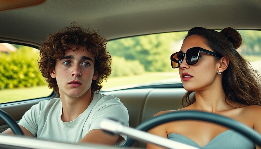 Teen comedy scene, summer of 69, teens in car.