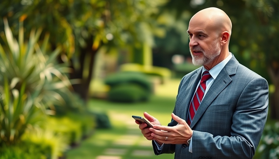 Man discussing suspending Habeas Corpus outdoors in a lush garden.