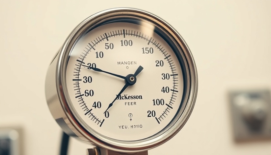 Vintage sphygmomanometer gauge by McKesson, close-up view.