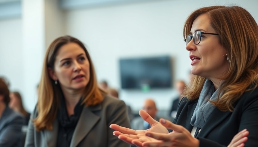 Two women discussing in a professional setting, illustrating a debate, Consumer Product Safety Commission.