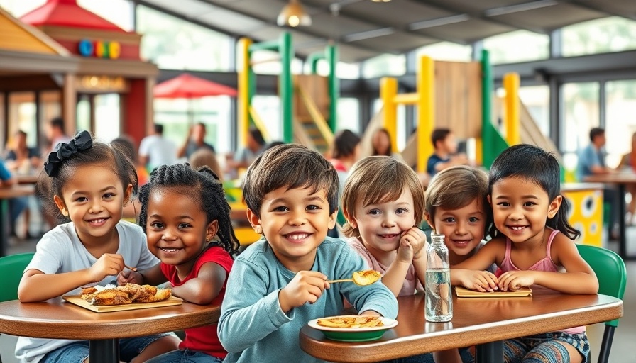 Children playing and dining at Houston restaurants with playgrounds.
