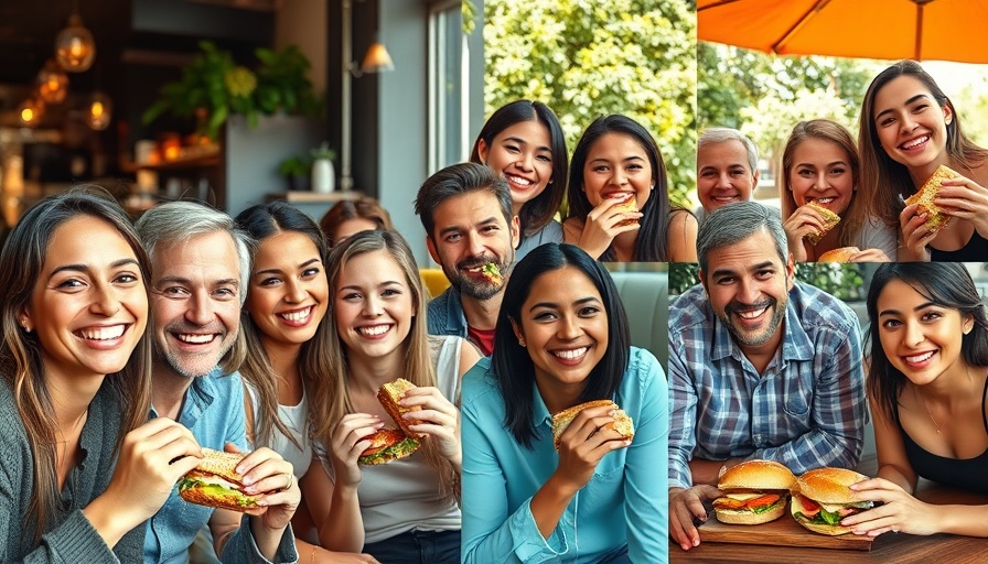 Happy people enjoying the best sandwiches in San Antonio.
