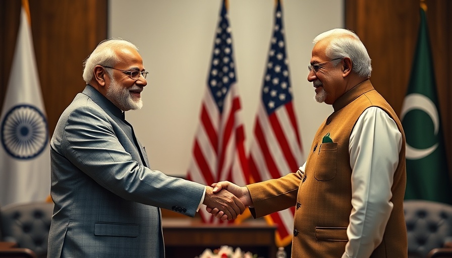 U.S. brokered ceasefire India Pakistan handshake at diplomatic meeting.