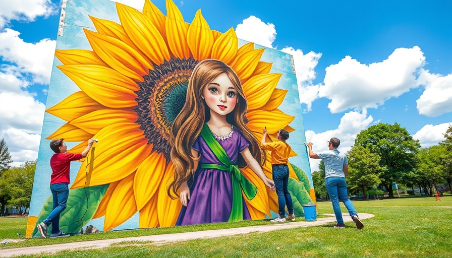 Colorful mural painting celebrating Uvalde shooting victim.