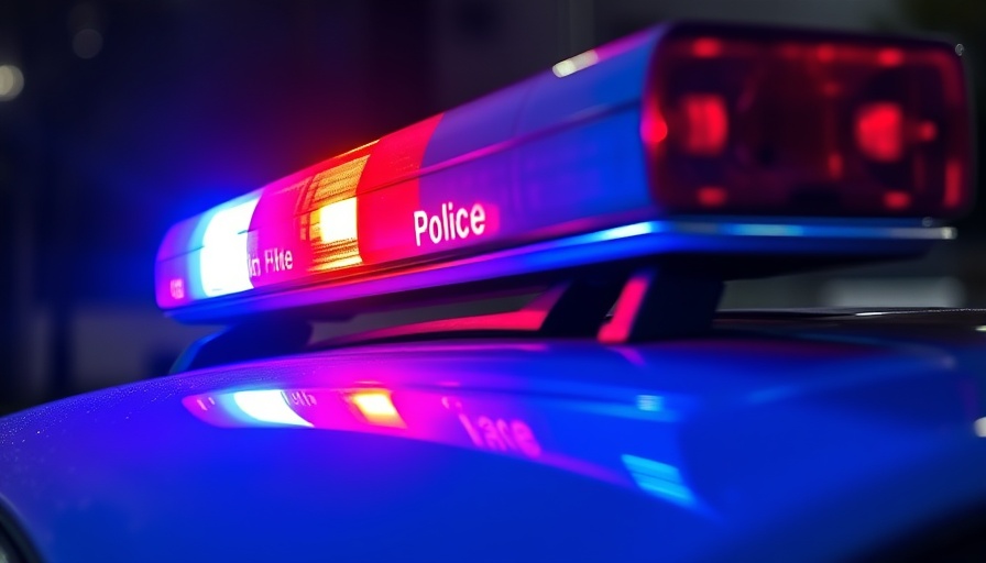 Police car flashing lights at night, Palm Bay substitute teacher arrested