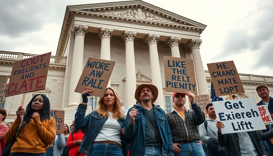 Protesters rally with signs outside courthouse, immigration news USA.