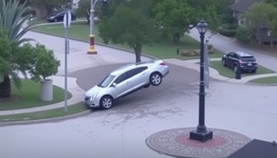 Caught on camera: Car sails over roundabout and into Dallas townhome