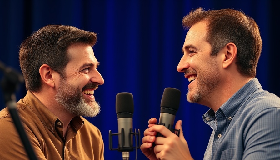 Two men discussing concepts behind studio microphones, elite athletes fuel choices.