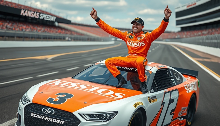 Ross Chastain NASCAR performance celebration at Kansas Speedway.
