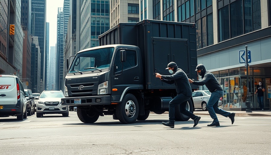 Dynamic scene of attempted armored truck theft in city