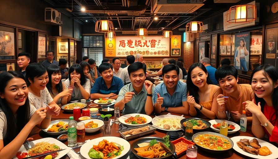 Diverse group dining at Katy Asian Town Restaurants.