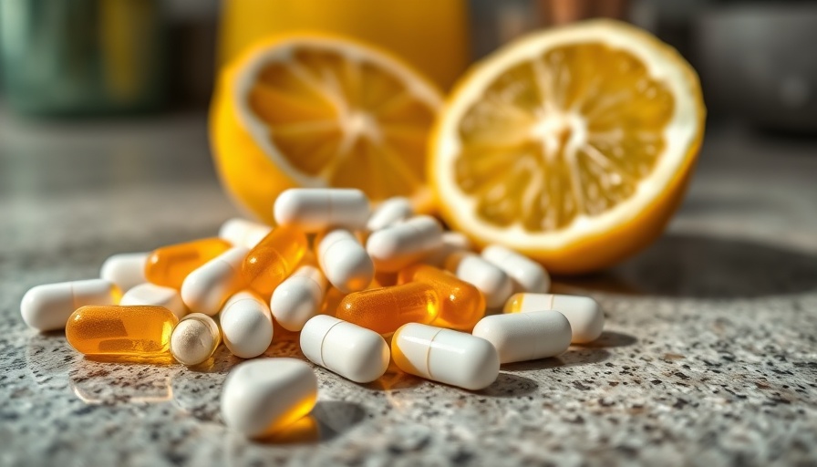Vitamin C tablets and lemon highlighting benefits of vitamin C.