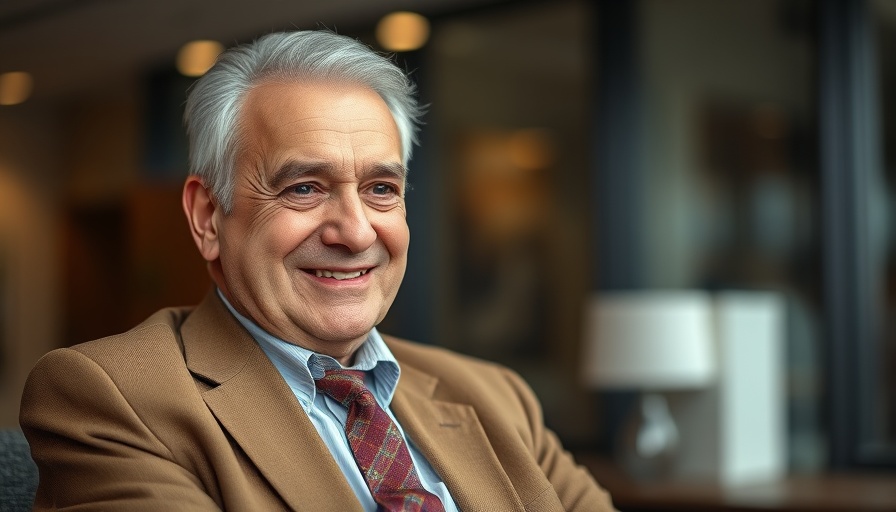 Elderly man in a brown suit smiling indoors, related to Barry Diller sexuality memoir