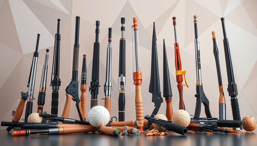 Assorted Theraguns 2025 models on geometric background