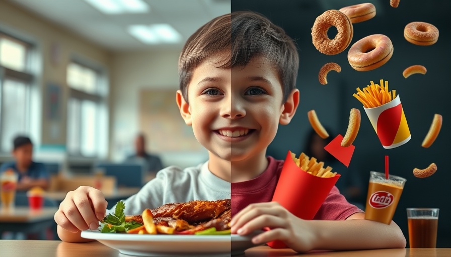 ADHD nutritional treatment illustrated with contrasting child meals.