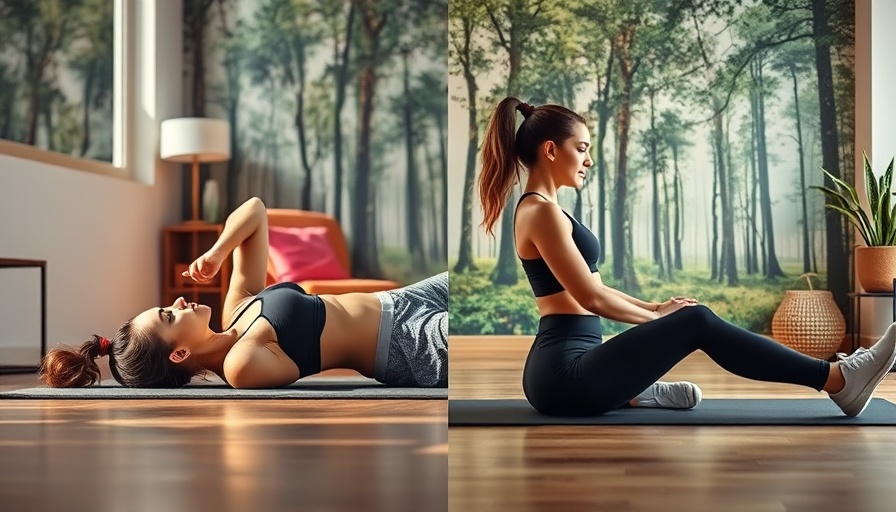 Woman demonstrating stronger abs workout at home, lying and seated positions.