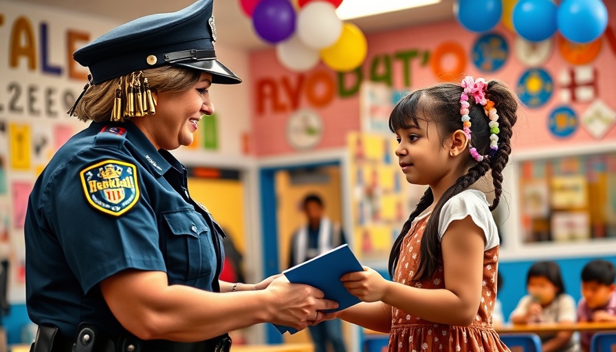 San Antonio local news event at a school with young girl receiving award.