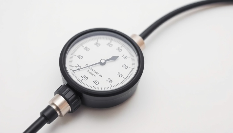 Close-up of a sphygmomanometer for post-stroke hypertension management.