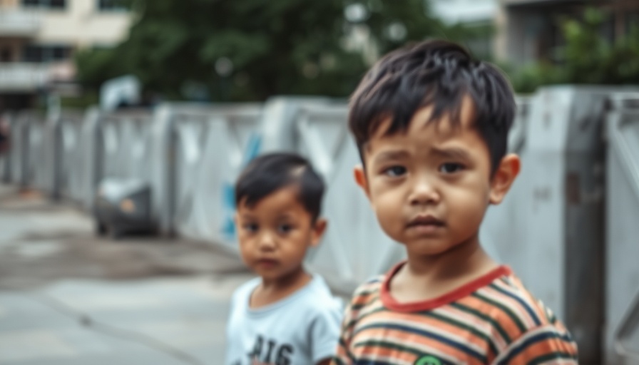 Children outside under cover, focus on gun safety among children.