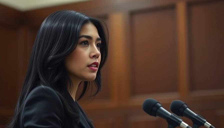 Woman speaking at microphone in courtroom setting, police shooting incident in Eagle Rock.