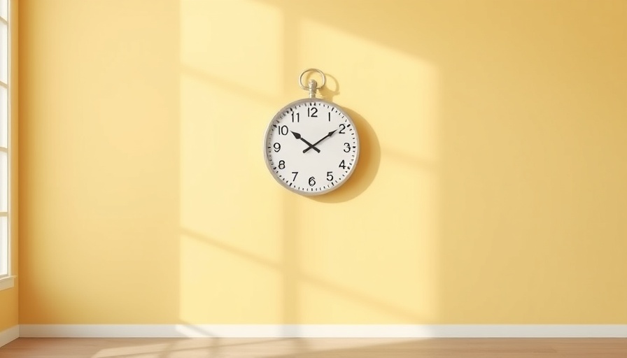 Simple white wall clock showing late hours, minimalistic setting.