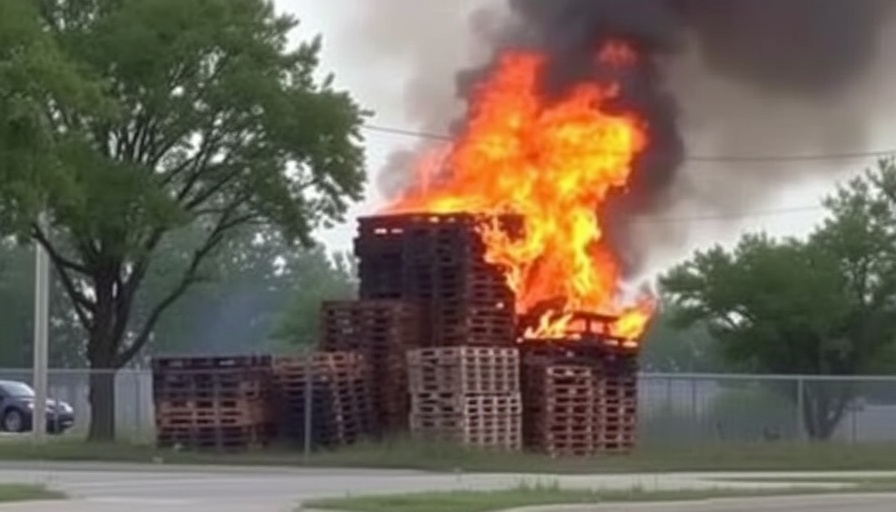 Large stack of pallets catches fire in Southern Dallas