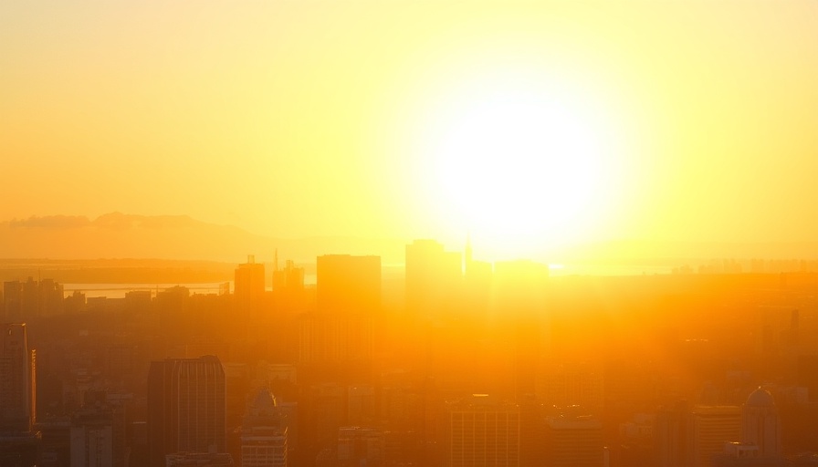 Texas city skyline under intense May heat.