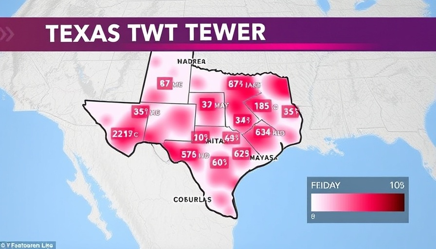 San Antonio weather updates: High temperature map.